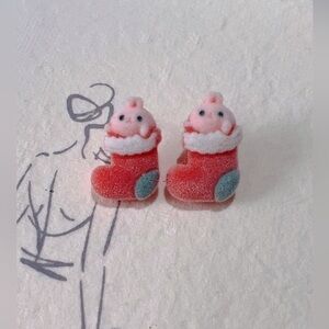 -Christmas socks stud earrings